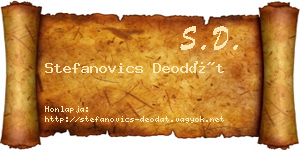 Stefanovics Deodát névjegykártya